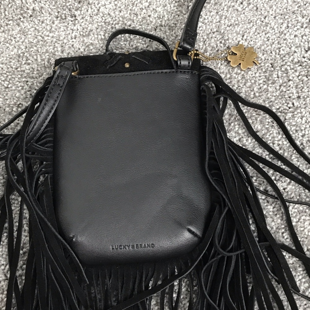 Lucky Brand Black Fringe Crossbody Bag - Picture 3 of 5